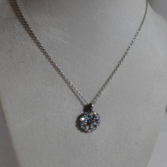 NWT Mariana Guardian Angel Necklace, Silver-Tone w/ Aurora Borealis Stones - Picture 2 of 14